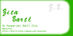 zita bartl business card